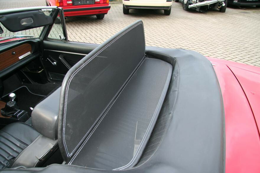 Deflettore aria Paravento per decappottabili GermanTuningParts Frangivento per Fiat 124 Spider - Nero 1966-1985 Deflettore del vento 